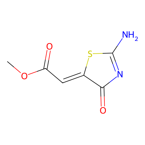 (Z)-methyl 2-(2-imino-4-oxothiazolidin-5-ylidene)acetate structure