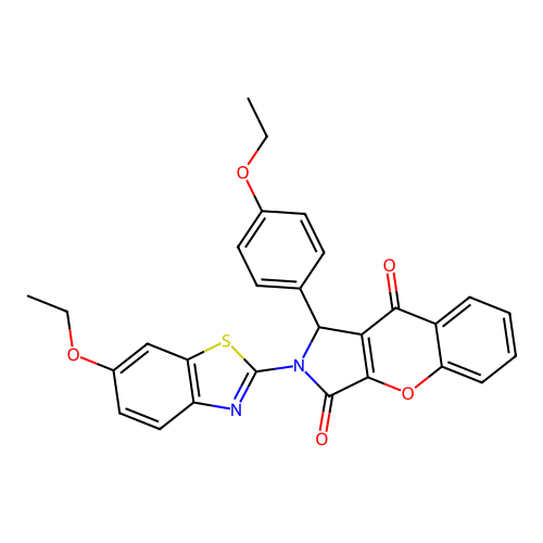 2-(6-ethoxy-1,3-benzothiazol-2-yl)-1-(4-ethoxyphenyl)-1,2-dihydrochromeno[2,3-c]pyrrole-3,9-dione structure