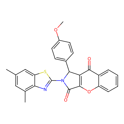 2-(4,6-dimethyl-1,3-benzothiazol-2-yl)-1-(4-methoxyphenyl)-1,2-dihydrochromeno[2,3-c]pyrrole-3,9-dione structure