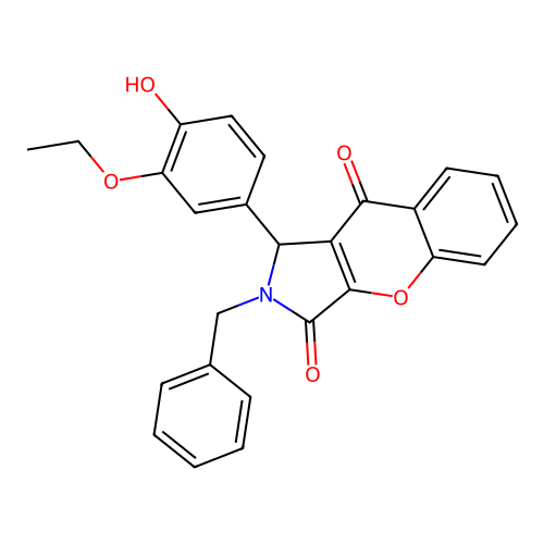 2-benzyl-1-(3-ethoxy-4-hydroxyphenyl)-1,2-dihydrochromeno[2,3-c]pyrrole-3,9-dione structure