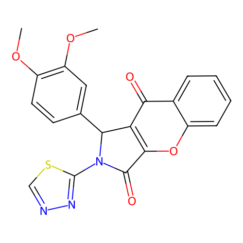 1-(3,4-dimethoxyphenyl)-2-(1,3,4-thiadiazol-2-yl)-1,2-dihydrochromeno[2,3-c]pyrrole-3,9-dione structure