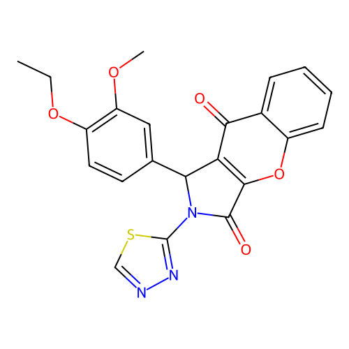 1-(4-ethoxy-3-methoxyphenyl)-2-(1,3,4-thiadiazol-2-yl)-1,2-dihydrochromeno[2,3-c]pyrrole-3,9-dione structure