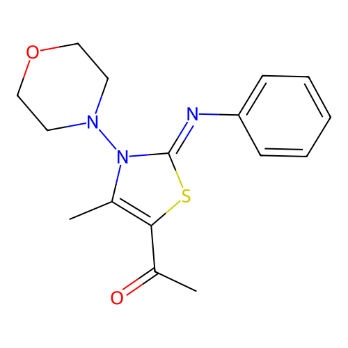 1-(4-Methyl-3-morpholin-4-yl-2-phenylimino-1,3-thiazol-5-yl)ethanone structure