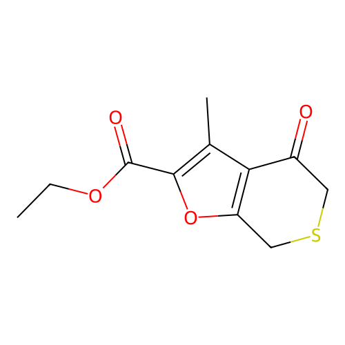ethyl 3-methyl-4-oxo-5H,7H-thiino[4,5-d]furan-2-carboxylate structure