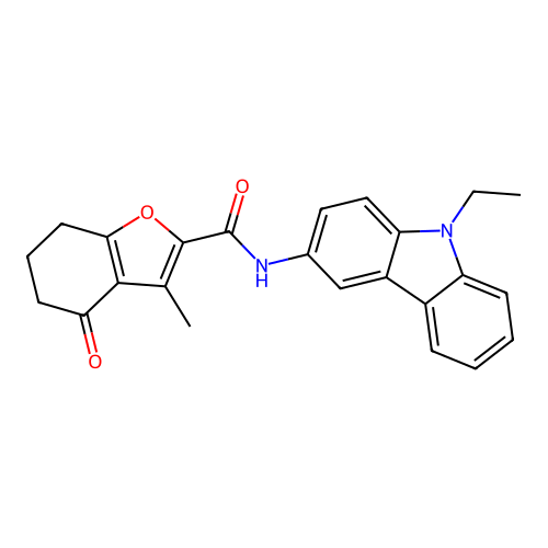 N-(9-ethyl-9H-carbazol-3-yl)-3-methyl-4-oxo-4,5,6,7-tetrahydro-1-benzofuran-2-carboxamide structure