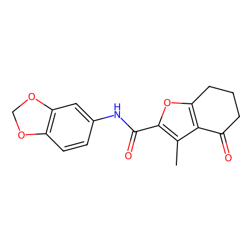 N-(1,3-benzodioxol-5-yl)-3-methyl-4-oxo-4,5,6,7-tetrahydro-1-benzofuran-2-carboxamide structure