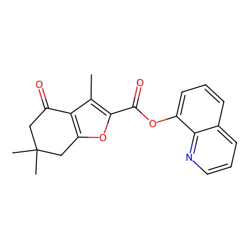 8-Quinolyl 3,6,6-trimethyl-4-oxo-5,6,7-trihydrobenzo[2,1-d]furan-2-carboxylate structure