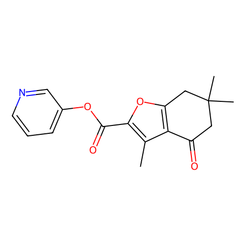 3-Pyridyl 3,6,6-trimethyl-4-oxo-5,6,7-trihydrobenzo[2,1-d]furan-2-carboxylate structure