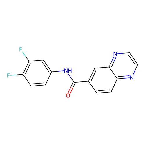 N-(3,4-difluorophenyl)quinoxaline-6-carboxamide structure