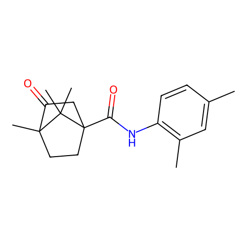 N-(2,4-dimethylphenyl)-4,7,7-trimethyl-3-oxobicyclo[2.2.1]heptane-1-carboxamide structure