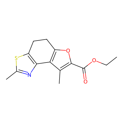 Ethyl 2,8-dimethyl-4,5-dihydrofuro[3,2-e][1,3]benzothiazole-7-carboxylate structure
