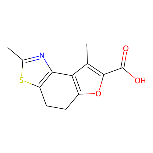 2,8-Dimethyl-4,5-dihydrofuro[3,2-e][1,3]benzothiazole-7-carboxylic acid structure