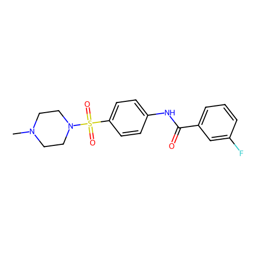 3-fluoro-N-[4-(4-methylpiperazin-1-yl)sulfonylphenyl]benzamide structure
