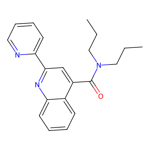 N,N-dipropyl-2-pyridin-2-ylquinoline-4-carboxamide structure