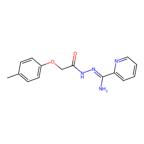 2-(4-methylphenoxy)-N'-(pyridine-2-carboximidoyl)acetohydrazide structure