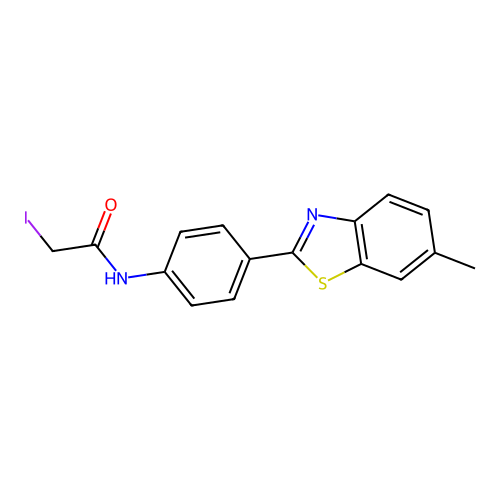 2-[4-(Iodoacetamido)phenyl]-6-methylbenzothiazole structure
