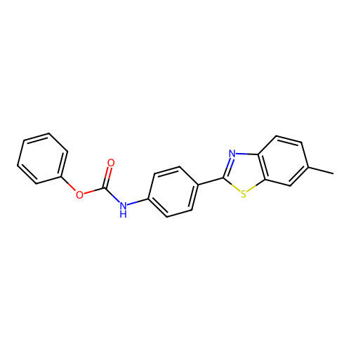 Phenyl [4-(6-methyl-1,3-benzothiazol-2-yl)phenyl]carbamate structure