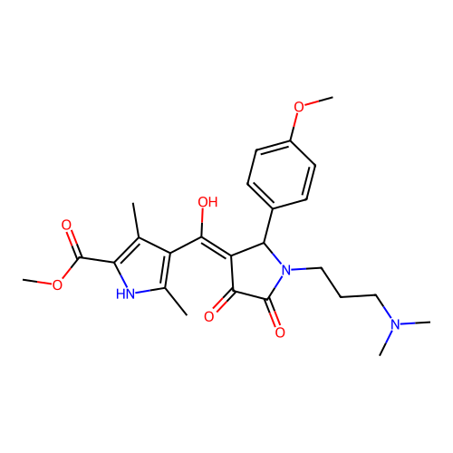 methyl 4-({1-[3-(dimethylamino)propyl]-4-hydroxy-2-(4-methoxyphenyl)-5-oxo(3-p yrrolin-3-yl)}carbonyl)-3,5-dimethylpyrrole-2-carboxylate structure