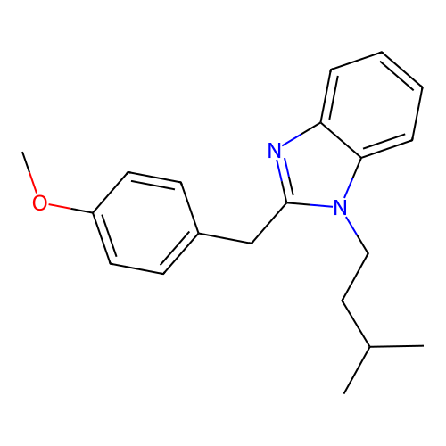 2-(4-methoxybenzyl)-1-(3-methylbutyl)-1H-benzimidazole structure