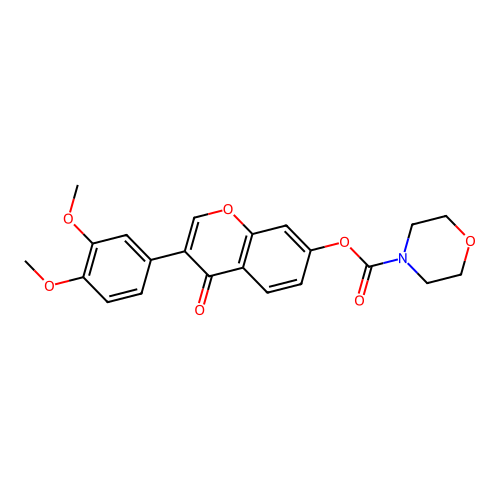 3-(3,4-dimethoxyphenyl)-4-oxo-4H-chromen-7-yl morpholine-4-carboxylate structure