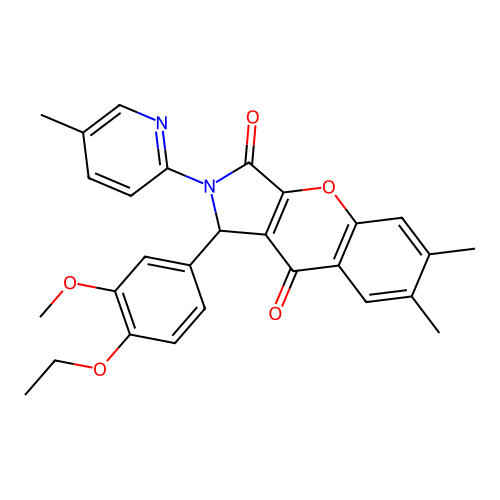 1-(4-ethoxy-3-methoxyphenyl)-6,7-dimethyl-2-(5-methylpyridin-2-yl)-1,2-dihydrochromeno[2,3-c]pyrrole-3,9-dione structure