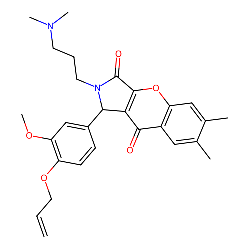 1-[4-(allyloxy)-3-methoxyphenyl]-2-[3-(dimethylamino)propyl]-6,7-dimethyl-1,2-dihydrochromeno[2,3-c]pyrrole-3,9-dione structure