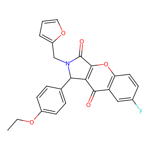 1-(4-ethoxyphenyl)-7-fluoro-2-(furan-2-ylmethyl)-1H-chromeno[2,3-c]pyrrole-3,9-dione structure