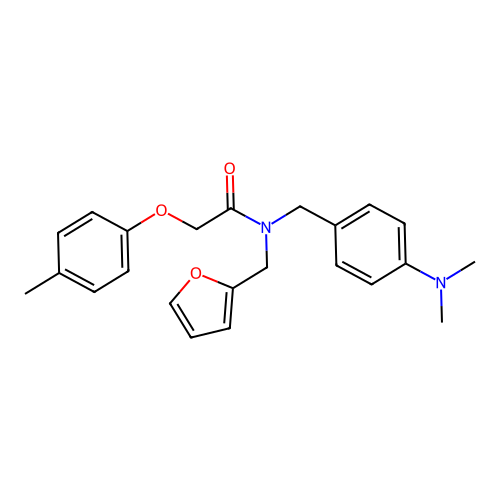 N-[4-(dimethylamino)benzyl]-N-(furan-2-ylmethyl)-2-(4-methylphenoxy)acetamide structure