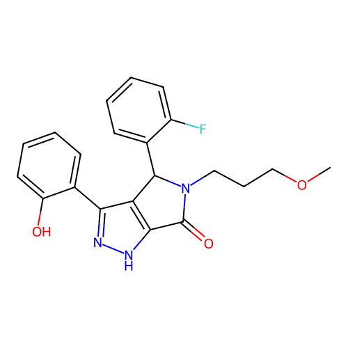 4-(2-fluorophenyl)-3-(2-hydroxyphenyl)-5-(3-methoxypropyl)-4,5-dihydropyrrolo[3,4-c]pyrazol-6(2H)-one structure