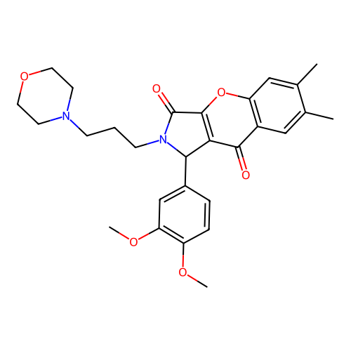 1-(3,4-dimethoxyphenyl)-6,7-dimethyl-2-(3-morpholin-4-ylpropyl)-1,2-dihydrochromeno[2,3-c]pyrrole-3,9-dione structure
