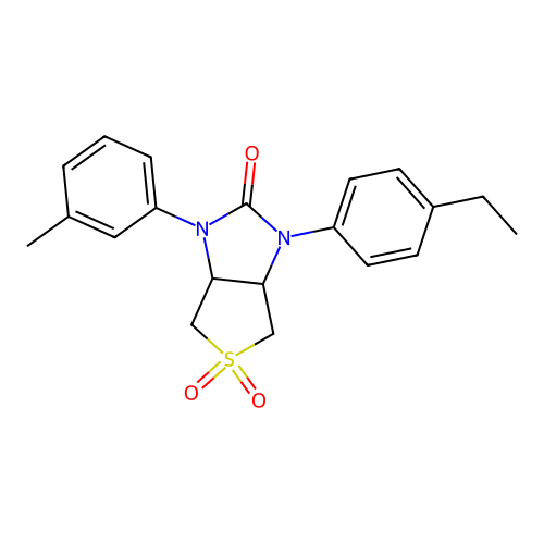 1-(4-ethylphenyl)-3-(m-tolyl)tetrahydro-1H-thieno[3,4-d]imidazol-2(3H)-one 5,5-dioxide structure