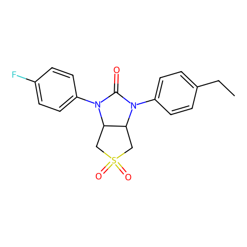 1-(4-ethylphenyl)-3-(4-fluorophenyl)tetrahydro-1H-thieno[3,4-d]imidazol-2(3H)-one 5,5-dioxide structure