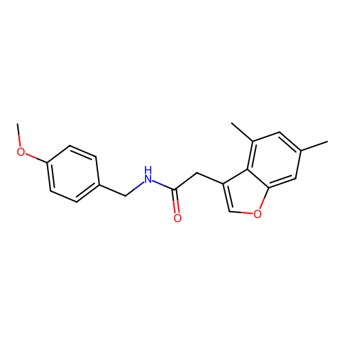 2-(4,6-dimethyl-1-benzofuran-3-yl)-N-(4-methoxybenzyl)acetamide structure