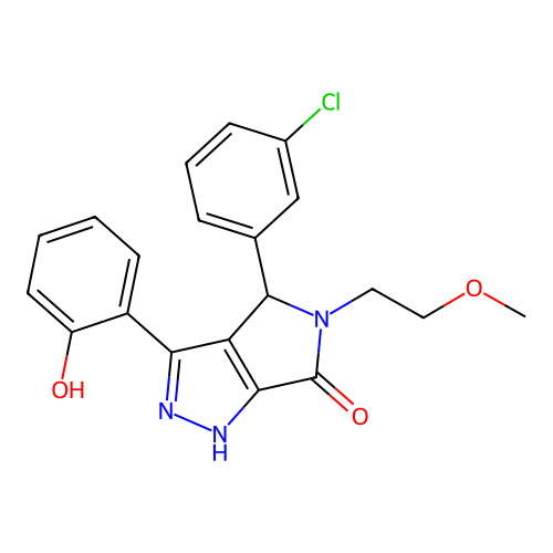 4-(3-chlorophenyl)-3-(2-hydroxyphenyl)-5-(2-methoxyethyl)-4,5-dihydropyrrolo[3,4-c]pyrazol-6(1H)-one structure