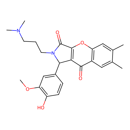 2-[3-(dimethylamino)propyl]-1-(4-hydroxy-3-methoxyphenyl)-6,7-dimethyl-1,2-dihydrochromeno[2,3-c]pyrrole-3,9-dione structure