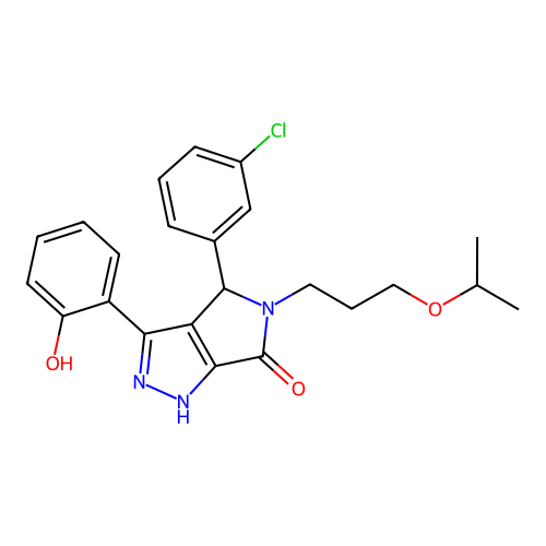 4-(3-chlorophenyl)-3-(2-hydroxyphenyl)-5-(3-isopropoxypropyl)-4,5-dihydropyrrolo[3,4-c]pyrazol-6(1H)-one structure