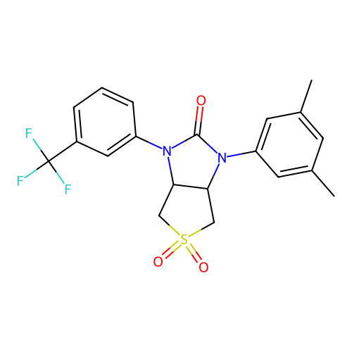 1-(3,5-dimethylphenyl)-3-(3-(trifluoromethyl)phenyl)tetrahydro-1H-thieno[3,4-d]imidazol-2(3H)-one 5,5-dioxide structure