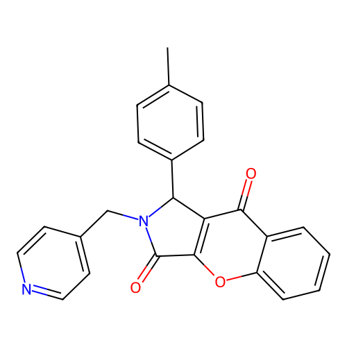 1-(4-methylphenyl)-2-(pyridin-4-ylmethyl)-1,2-dihydrochromeno[2,3-c]pyrrole-3,9-dione structure