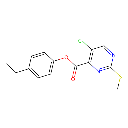 4-Ethylphenyl 5-chloro-2-(methylthio)pyrimidine-4-carboxylate structure