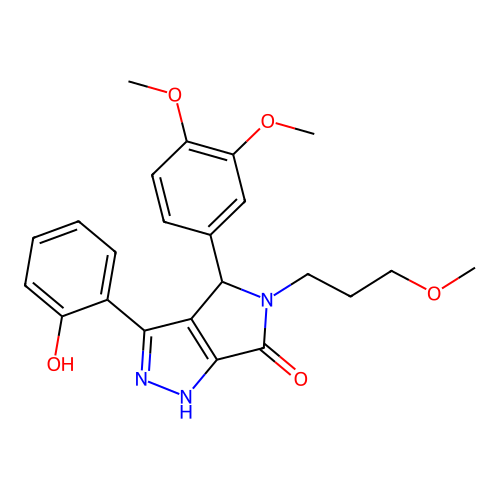 4-(3,4-dimethoxyphenyl)-3-(2-hydroxyphenyl)-5-(3-methoxypropyl)-4,5-dihydropyrrolo[3,4-c]pyrazol-6(1H)-one structure