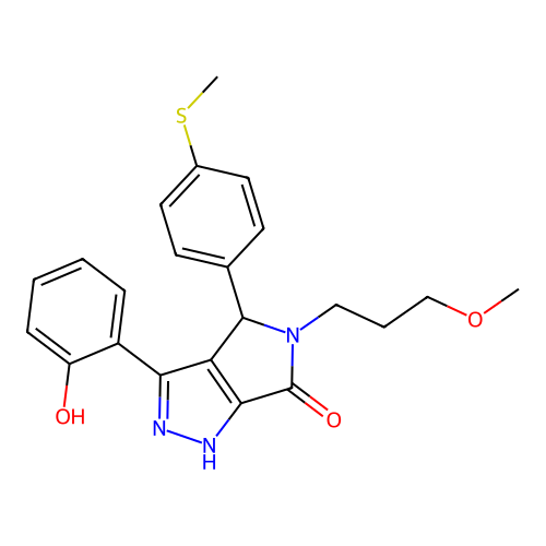 3-(2-hydroxyphenyl)-5-(3-methoxypropyl)-4-[4-(methylsulfanyl)phenyl]-4,5-dihydropyrrolo[3,4-c]pyrazol-6(2H)-one structure