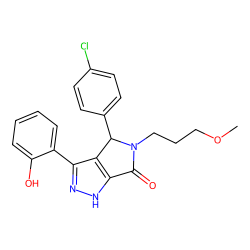 4-(4-chlorophenyl)-3-(2-hydroxyphenyl)-5-(3-methoxypropyl)-4,5-dihydropyrrolo[3,4-c]pyrazol-6(2H)-one structure