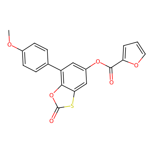 7-(4-Methoxyphenyl)-2-oxo-1,3-benzoxathiol-5-yl 2-furoate structure