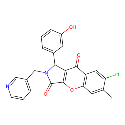7-chloro-1-(3-hydroxyphenyl)-6-methyl-2-(pyridin-3-ylmethyl)-1,2-dihydrochromeno[2,3-c]pyrrole-3,9-dione structure