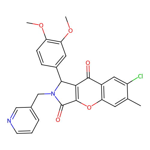 7-chloro-1-(3,4-dimethoxyphenyl)-6-methyl-2-(pyridin-3-ylmethyl)-1,2-dihydrochromeno[2,3-c]pyrrole-3,9-dione structure