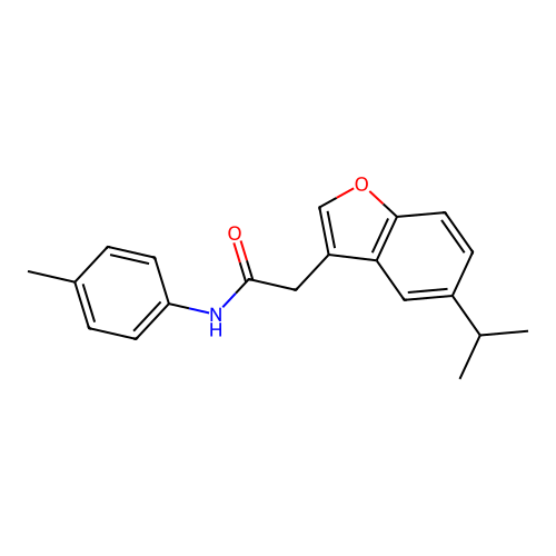 N-(4-methylphenyl)-2-[5-(propan-2-yl)-1-benzofuran-3-yl]acetamide structure
