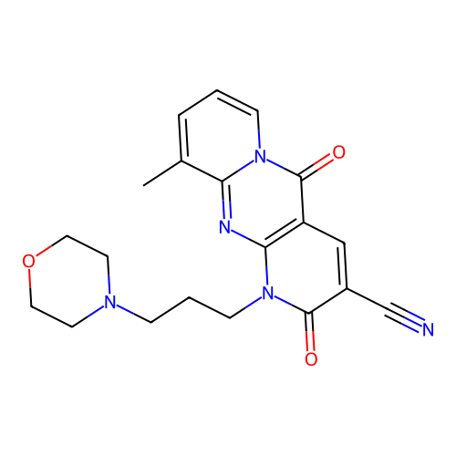 10-METHYL-1-(3-MORPHOLINOPROPYL)-2,5-DIOXO-1,5-DIHYDRO-2H-DIPYRIDO[1,2-A:2,3-D]PYRIMIDIN-3-YL CYANIDE structure