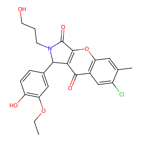 7-chloro-1-(3-ethoxy-4-hydroxyphenyl)-2-(3-hydroxypropyl)-6-methyl-1,2-dihydrochromeno[2,3-c]pyrrole-3,9-dione structure