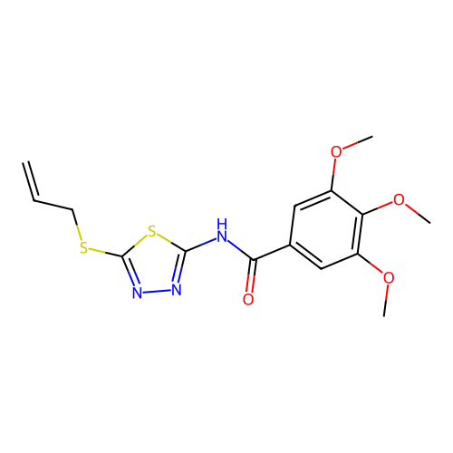3,4,5-trimethoxy-N-[5-(prop-2-en-1-ylsulfanyl)-1,3,4-thiadiazol-2-yl]benzamide structure