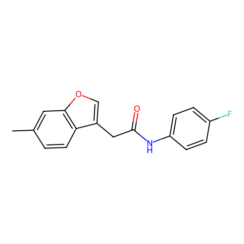 N-(4-fluorophenyl)-2-(6-methyl-1-benzofuran-3-yl)acetamide structure